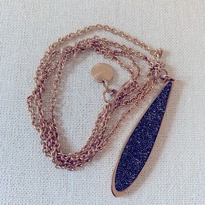 Rebecca Italy Necklace Rose Gold Tone swarovski crystal pendant and chain NWOT